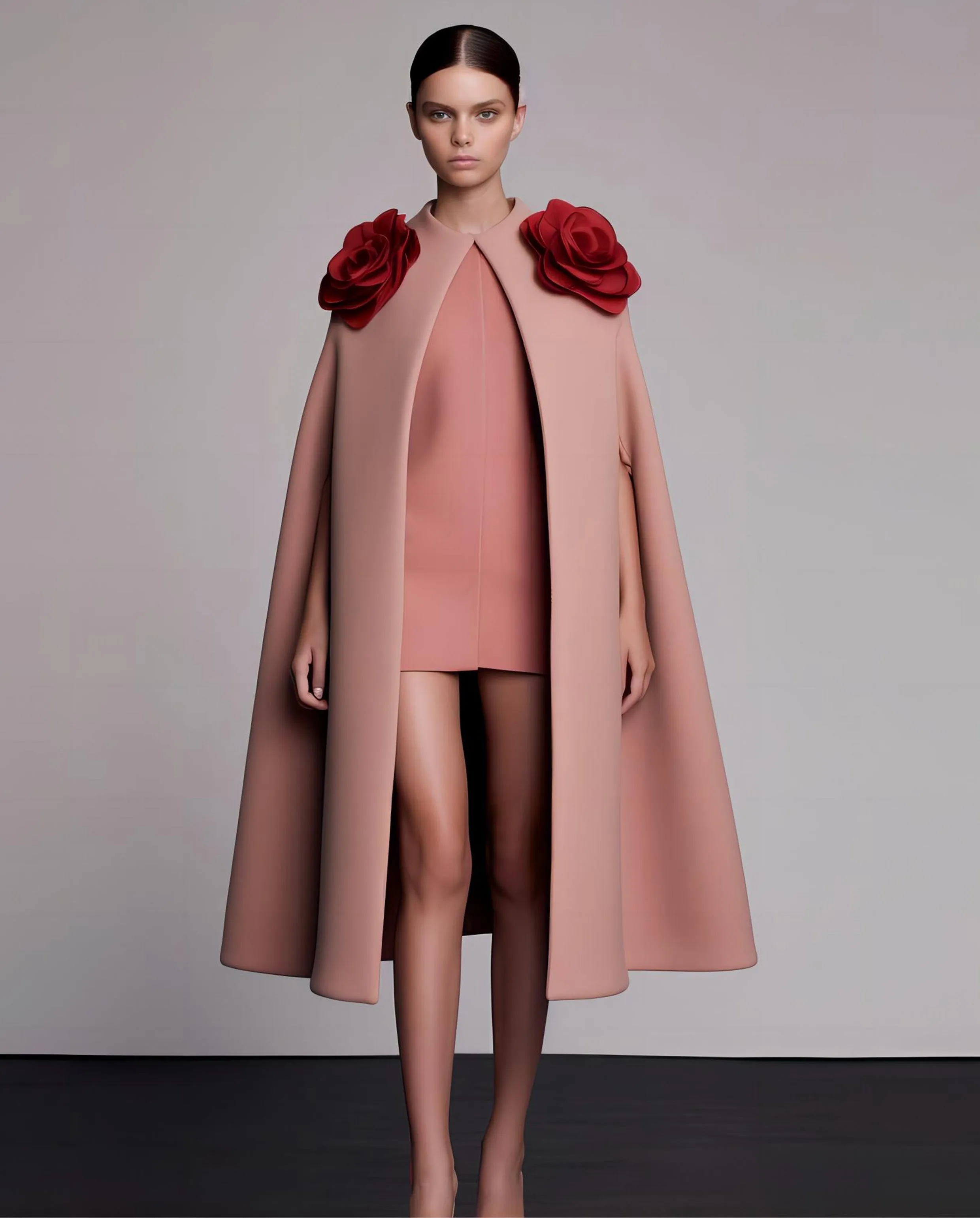 Lily Cape Dress - Nude sold by JW PEI