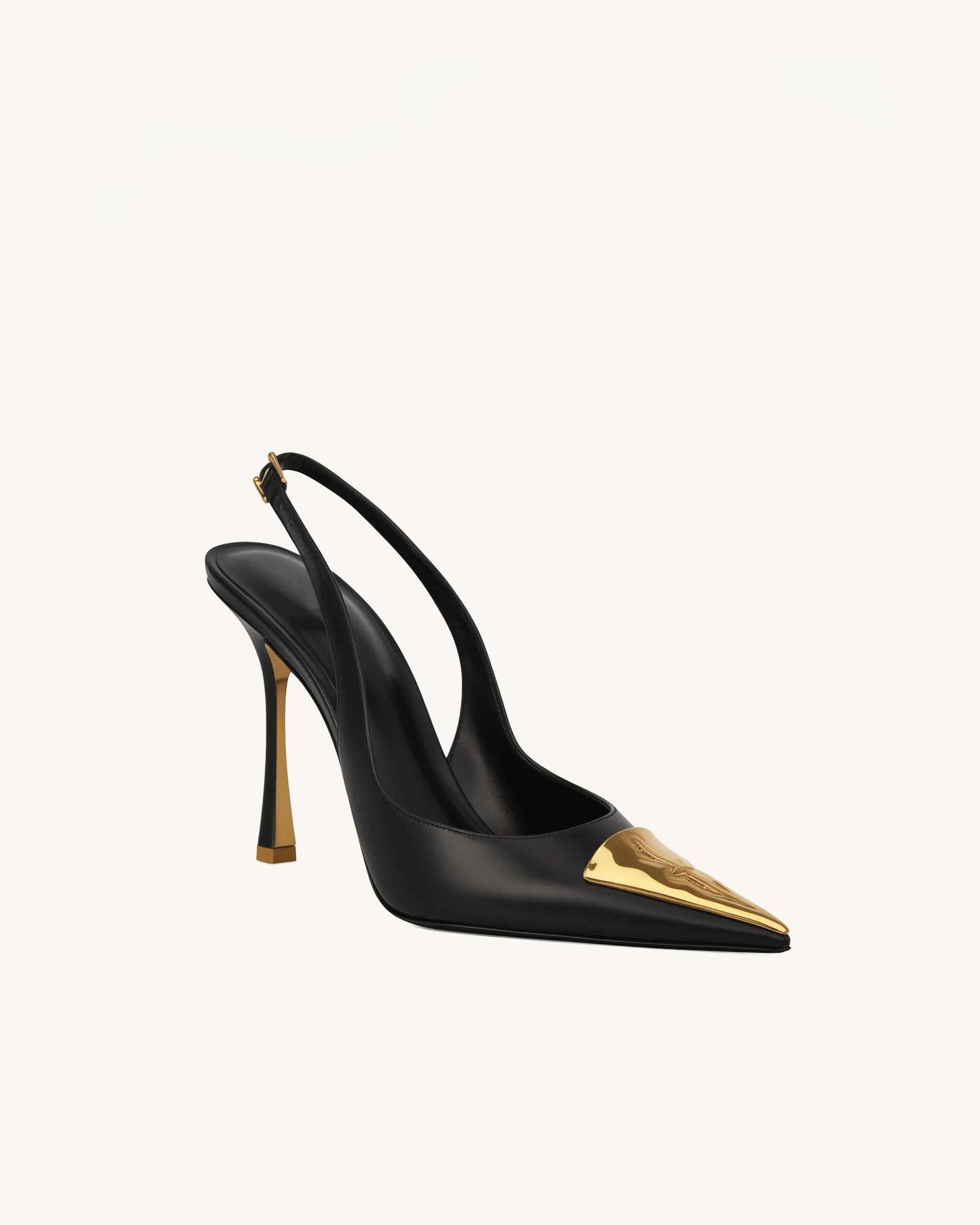 Sophia Gold Toe Slingback Heels - Black sold by JW PEI