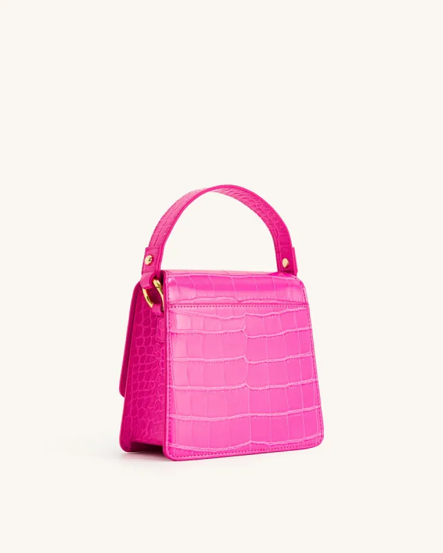 FAE Top Handle Crossbody - Hot Pink Croc sold by JW PEI