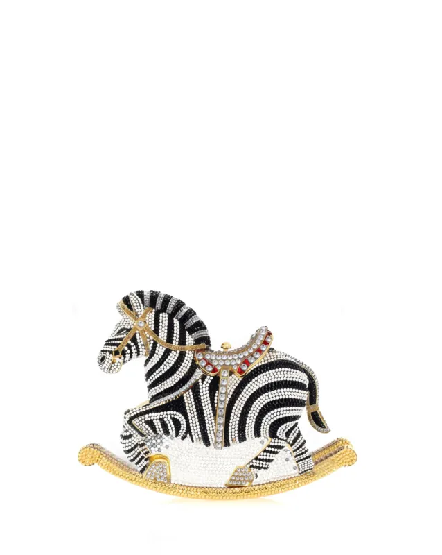 Zebra Shape Faux Crystal Clutch - Black sold by JW PEI