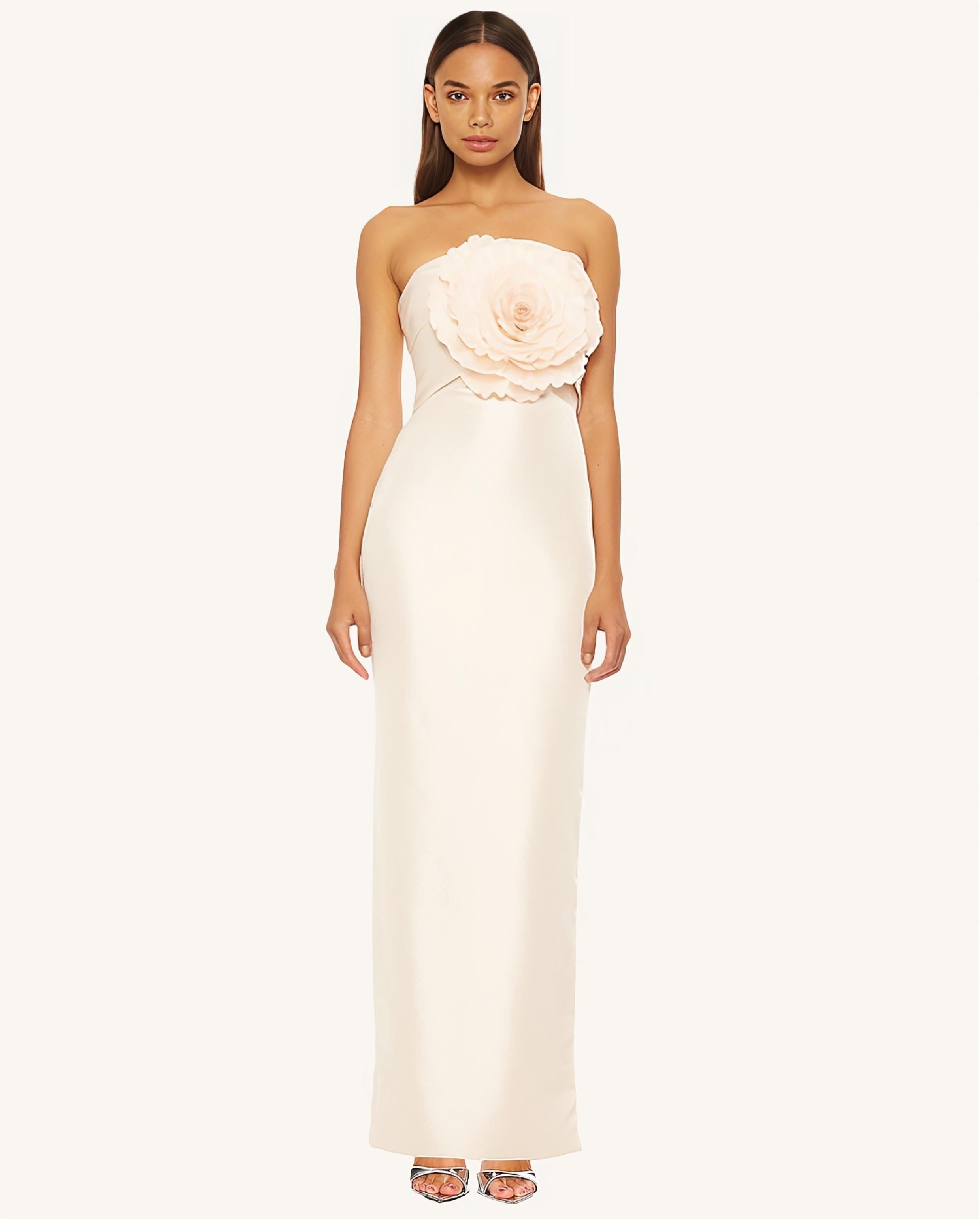 Amalia Cream White Long Dress sold by JW PEI