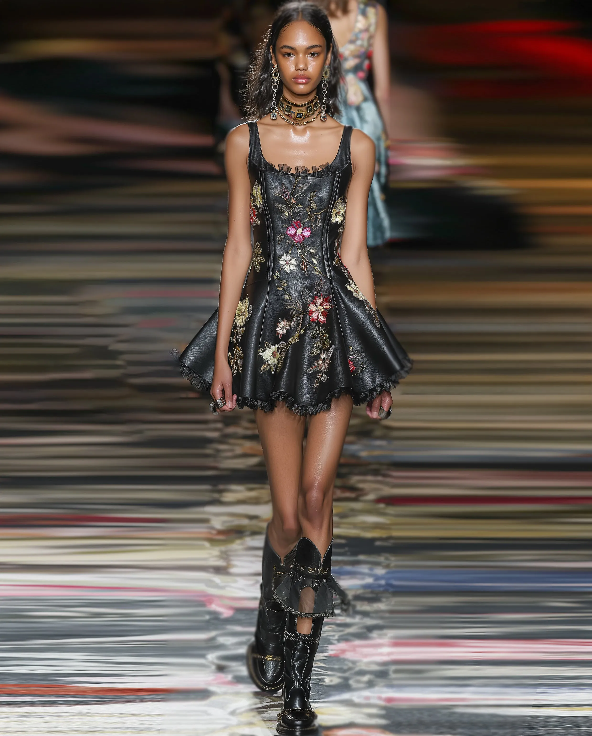 Jade Embroidered Corset Dress - Black sold by JW PEI