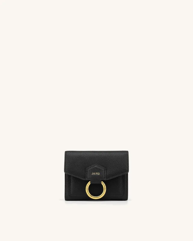 Stella Wallet - Black Grained Vegan Leather sold by JW PEI