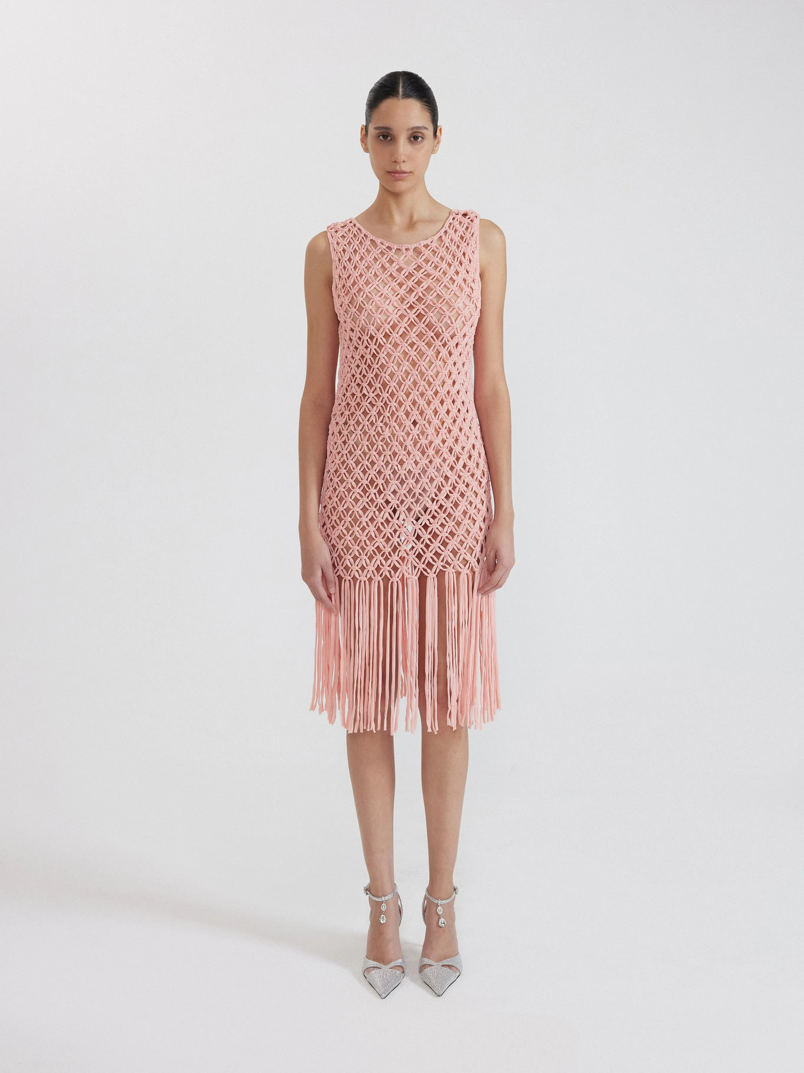 Stunning Fringe Knit Dress - Pink sold by JW PEI