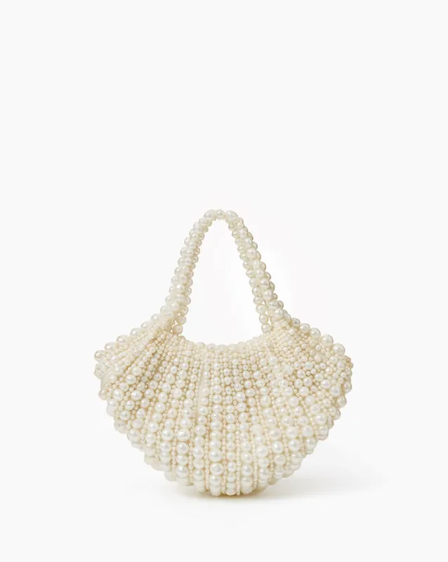 Angelia Pearl Beaded Bag - White sold by JW PEI