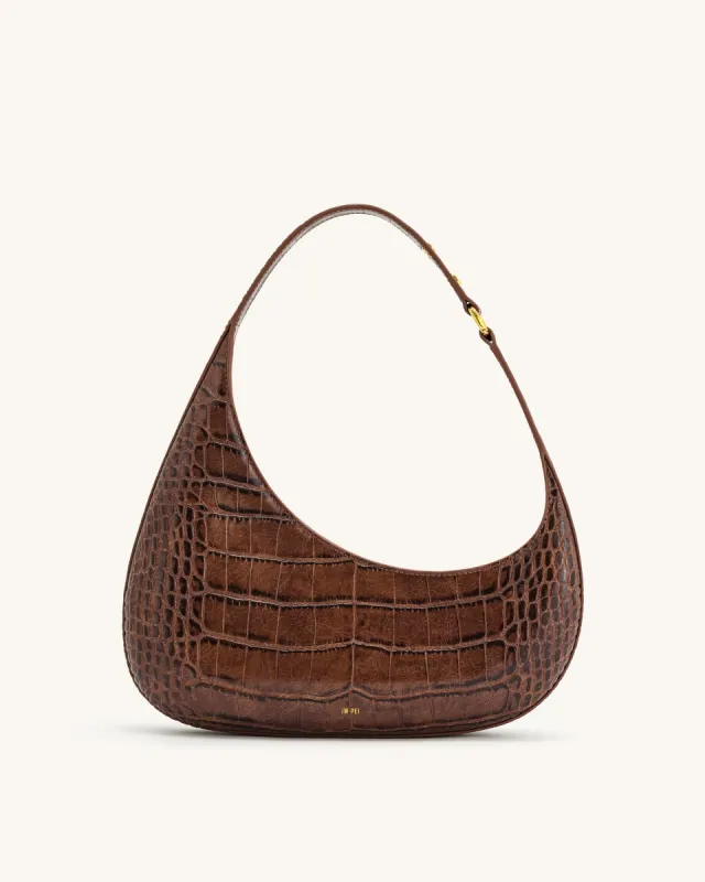 Harlee Shoulder Bag - Brown Croc sold by JW PEI
