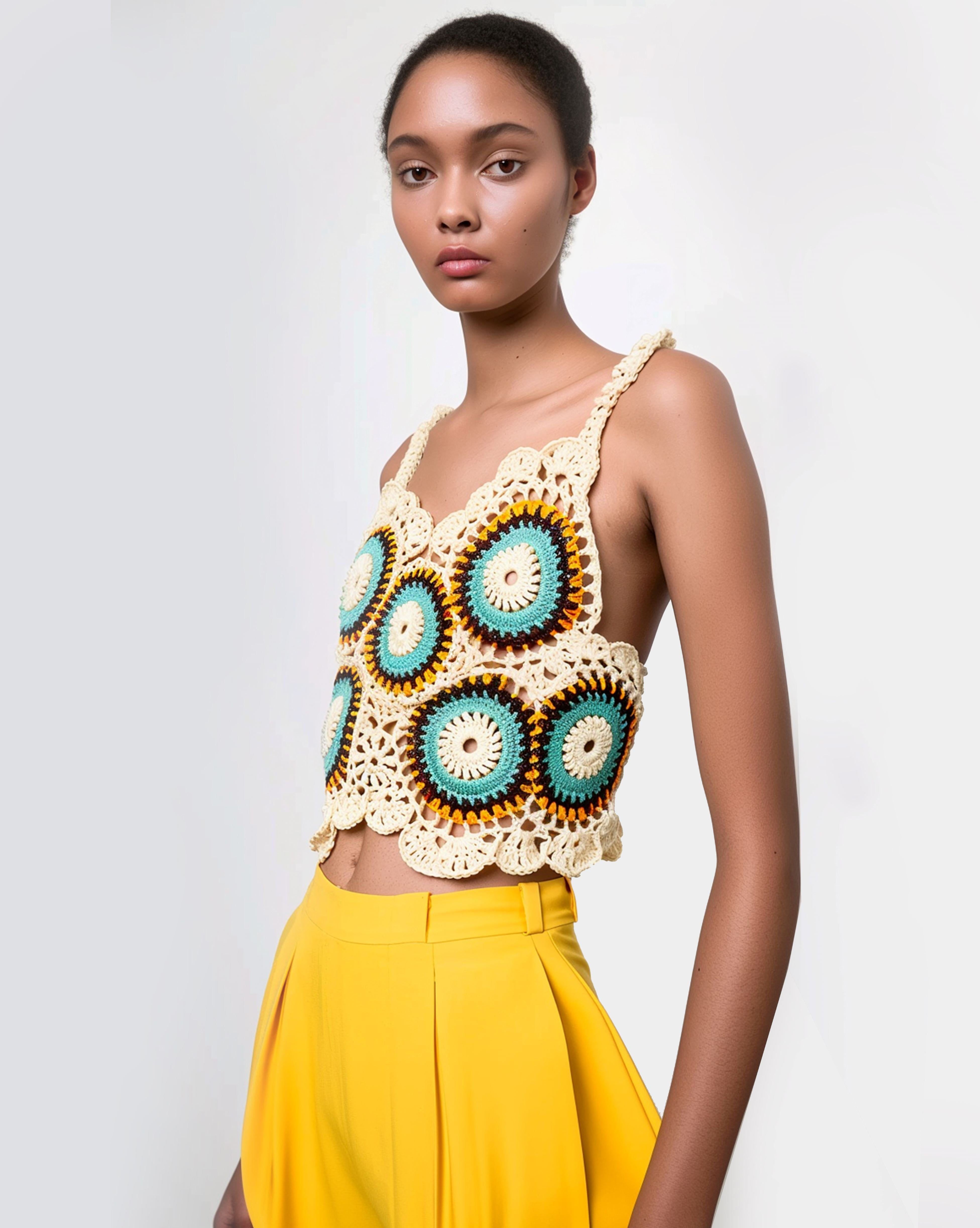 Yellow Crochet Top sold by JW PEI