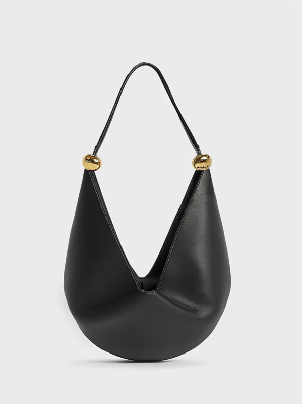 Emma Gold Detail Hobo Bag - Black sold by JW PEI