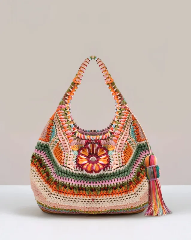Sunrise Crochet Tote Bag - Multicolor sold by JW PEI
