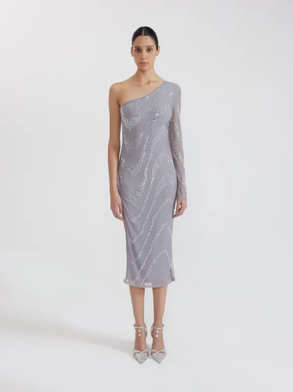 Lavender One-Shoulder Sequin Dress - Lavender sold by JW PEI