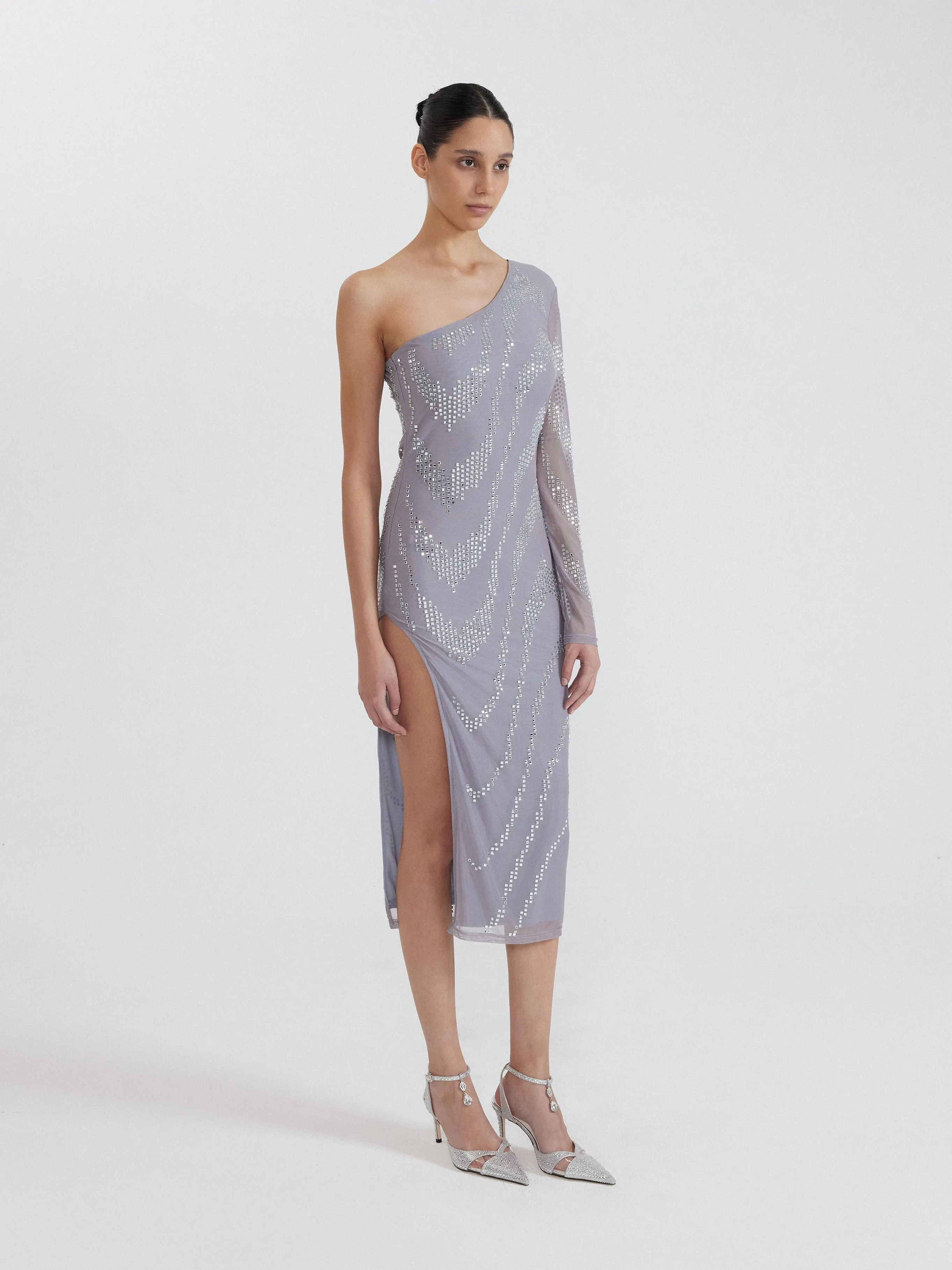 Lavender One-Shoulder Sequin Dress - Lavender sold by JW PEI product image thumbnail 2