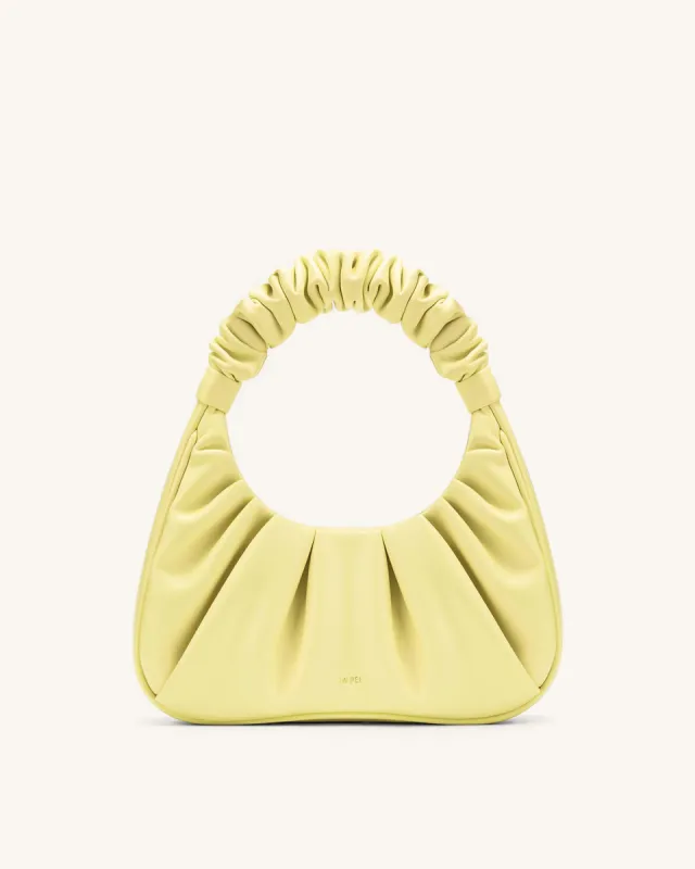 Gabbi Ruched Hobo Handbag - Light Yellow sold by JW PEI