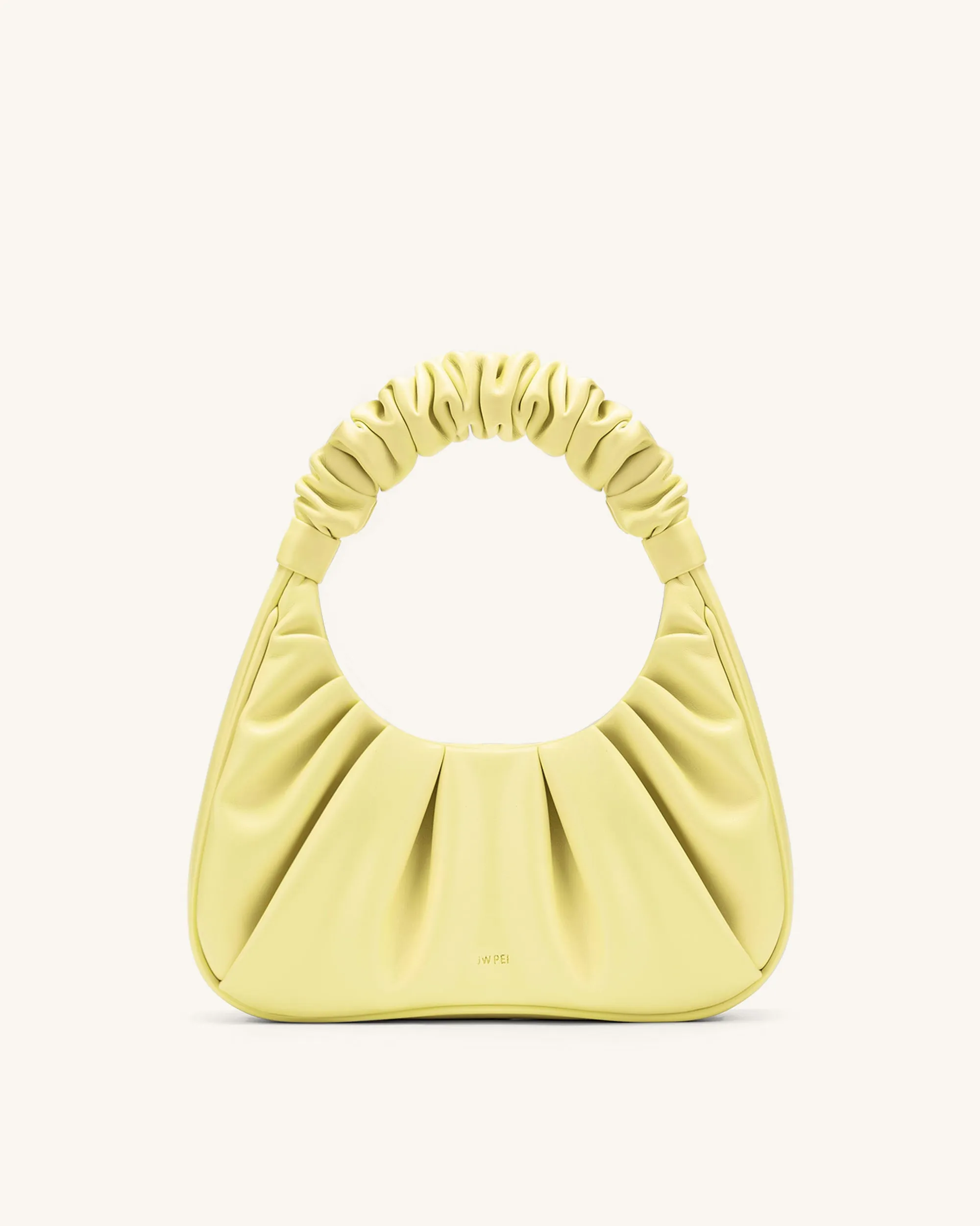Gabbi Ruched Hobo Handbag - Light Yellow sold by JW PEI