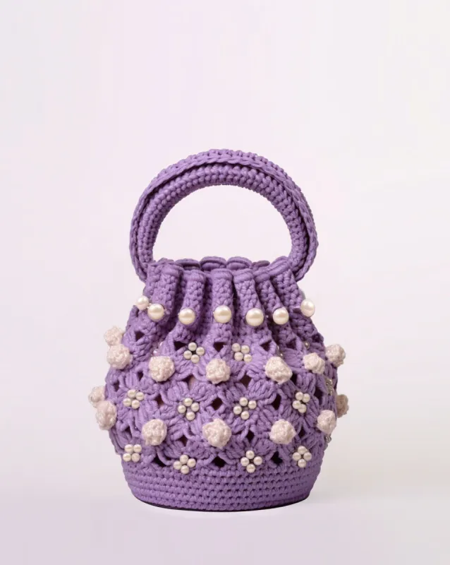 Floral Hand-Crocheted Bag - Lavender sold by JW PEI