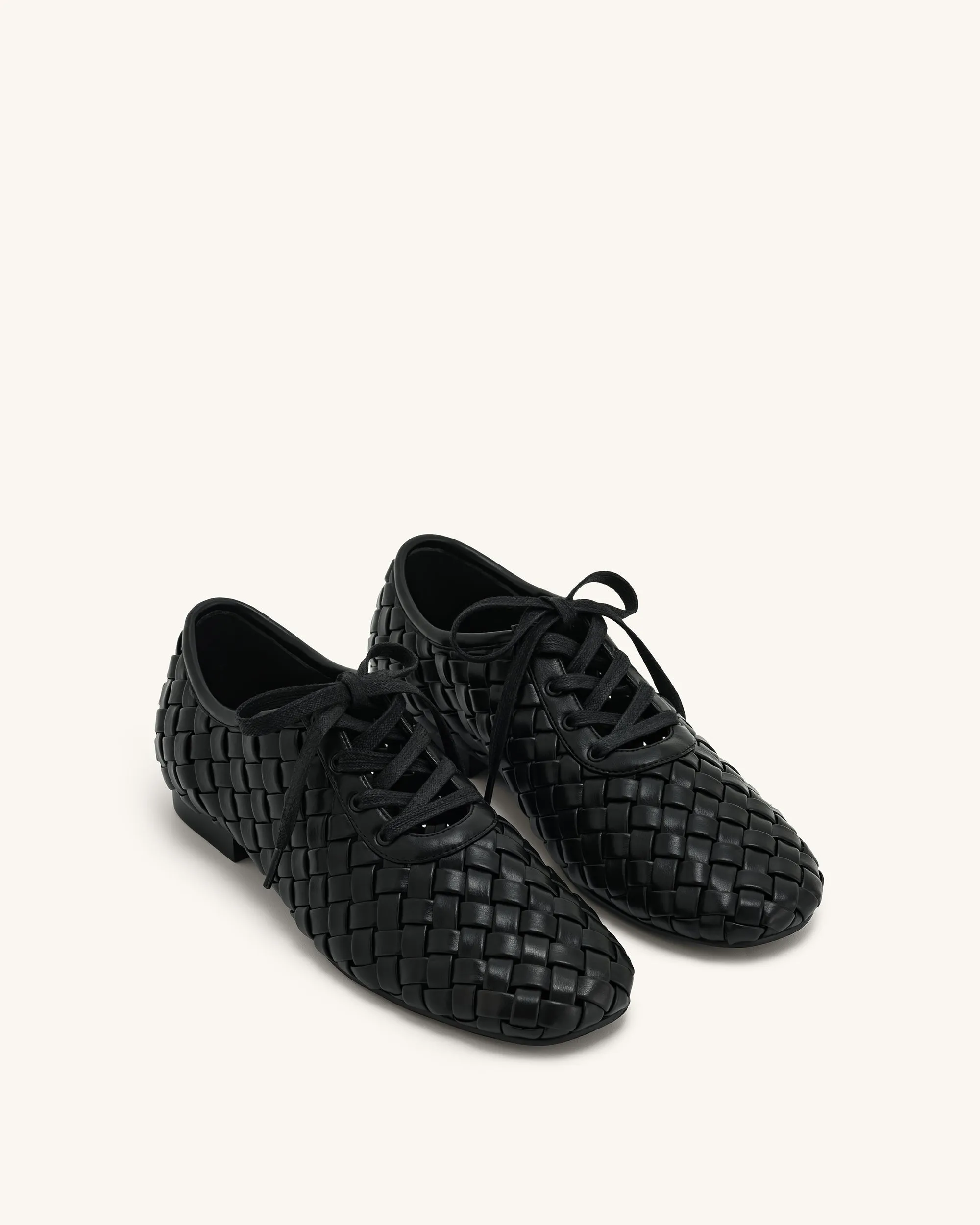 Kayla Weave Strap Flat Shoes - Black sold by JW PEI
