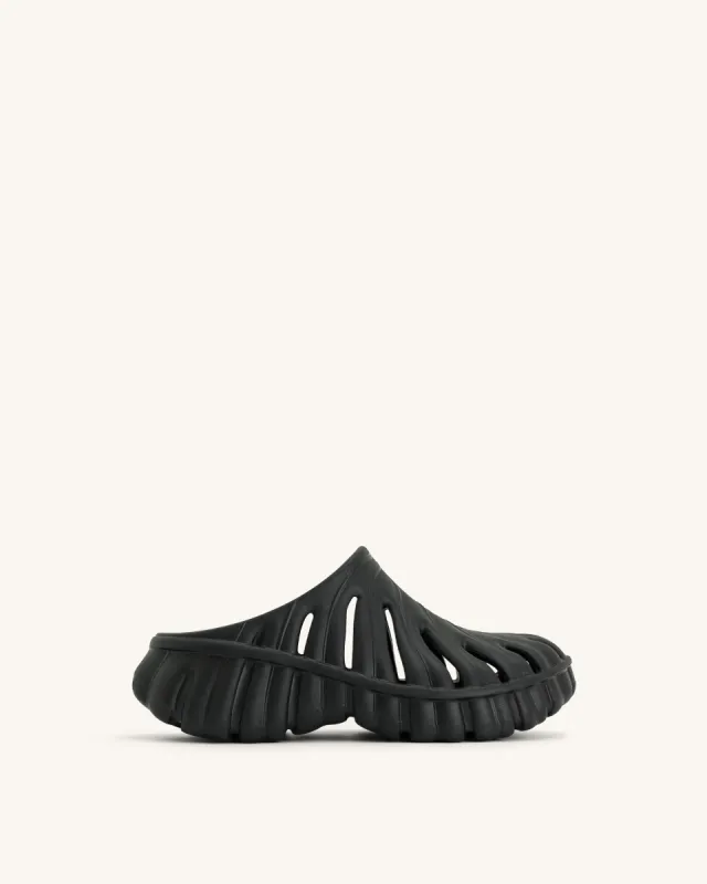 Tara Leaf Platform Clog - Black sold by JW PEI