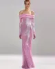 Isabella Shimmering Long Sleeve Mesh Gown - Pink sold by JW PEI