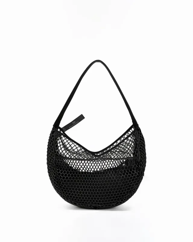 Mia Net Shoulder Bag - Black sold by JW PEI