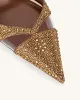 Haidi Artificial Crystal Pumps - Brown sold by JW PEI