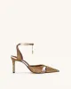 Haidi Artificial Crystal Pumps - Brown sold by JW PEI