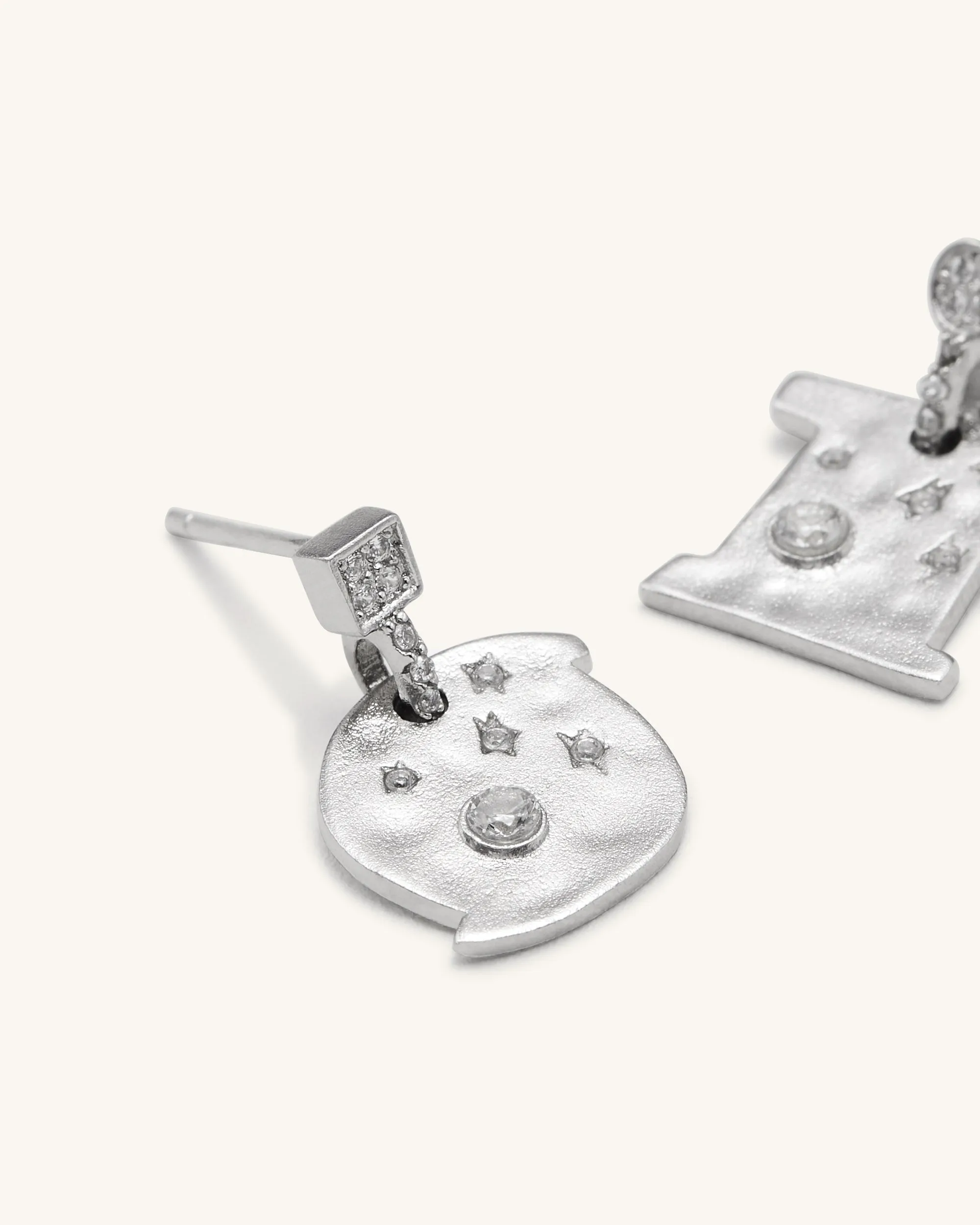 Cosmos Earrings - 18ct White Gold Plated & White Zircon sold by JW PEI product image thumbnail 2