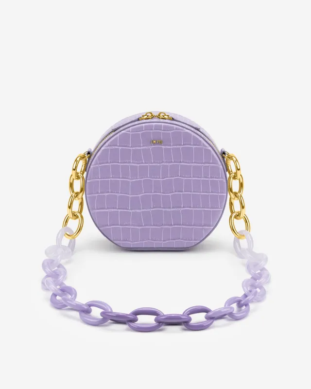 Luna Gradient Acrylic Chain Circle Shoulder Bag - Purple Croc sold by JW PEI