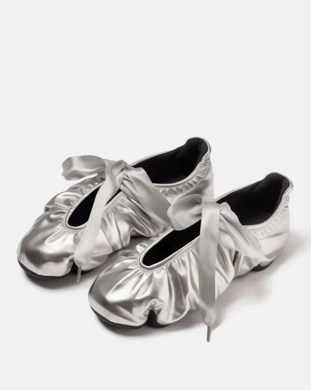 Olivia Gathered Sneakers - Silver sold by JW PEI