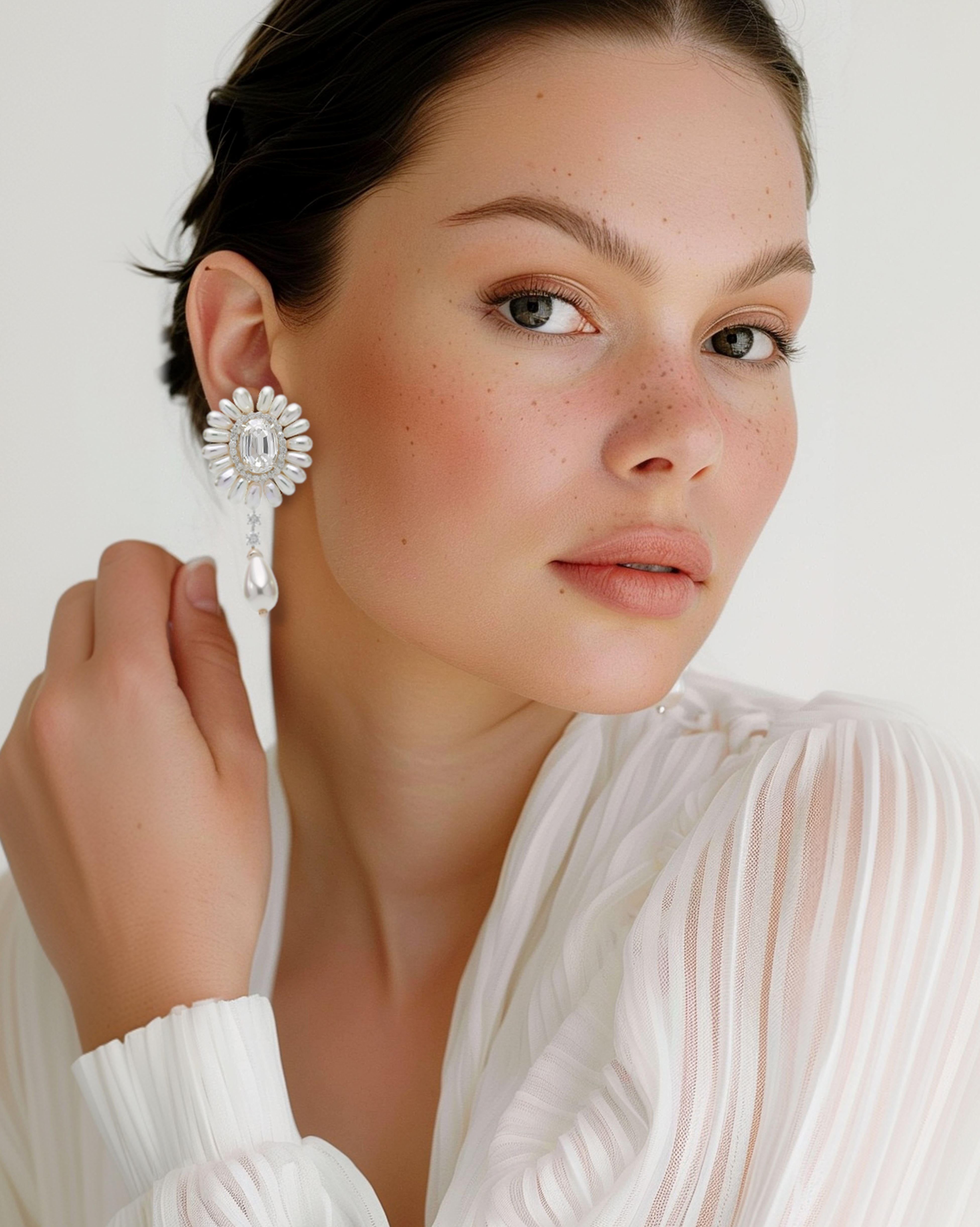 Faux Pearl Tassel Earrings - White sold by JW PEI