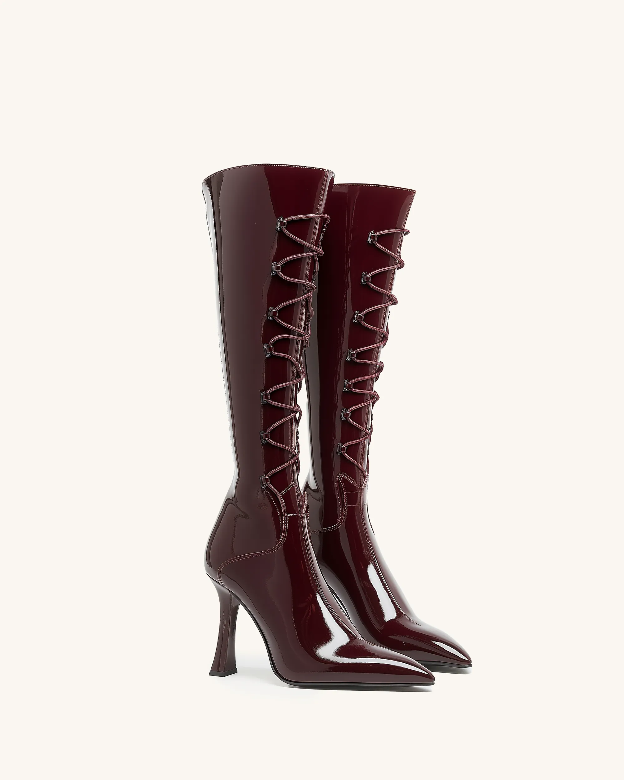 Sophia Lace Boots - Burgundy sold by JW PEI