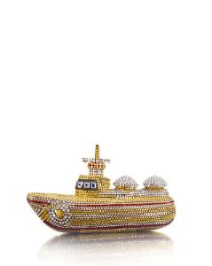 Boat Shape Faux Crystal Clutch - Gold sold by JW PEI