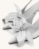 Queena Floral Appliques Slingback Pumps - Silver sold by JW PEI