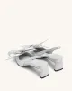 Queena Floral Appliques Slingback Pumps - Silver sold by JW PEI