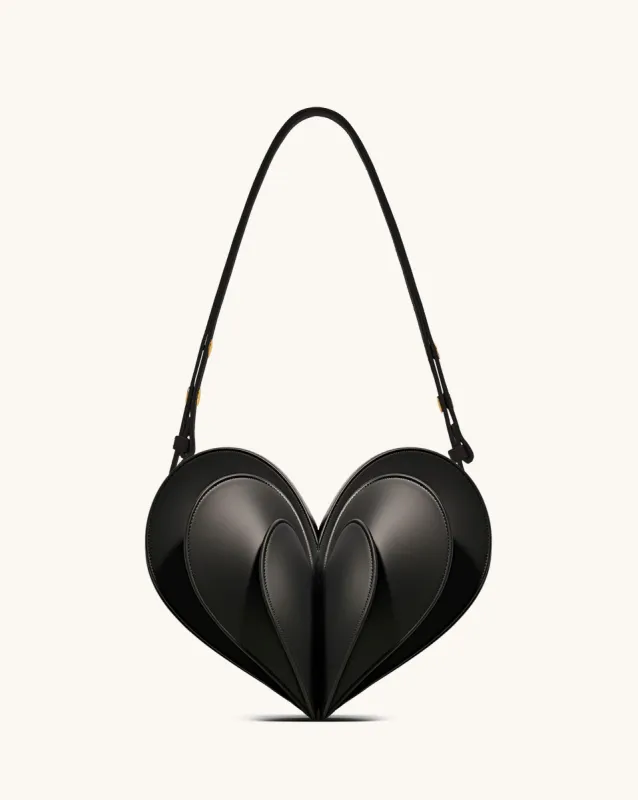 Janelle Heart shaped Crossbody Bag - Black sold by JW PEI