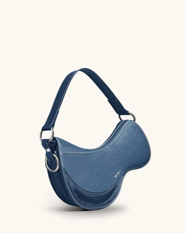 Olga Denim Saddle Bag - Blue sold by JW PEI