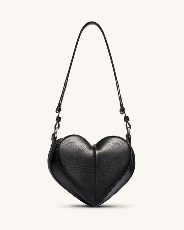 Ferne Heart Shaped Crossbody Bag - Black sold by JW PEI