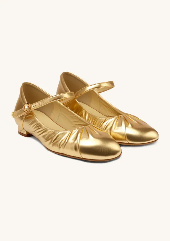 Adelina Flat Ballerinas - Golden sold by JW PEI