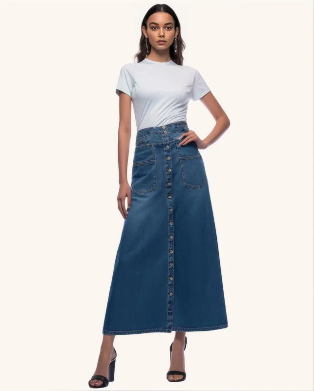 Braylee Denim Maxi Skirt sold by JW PEI
