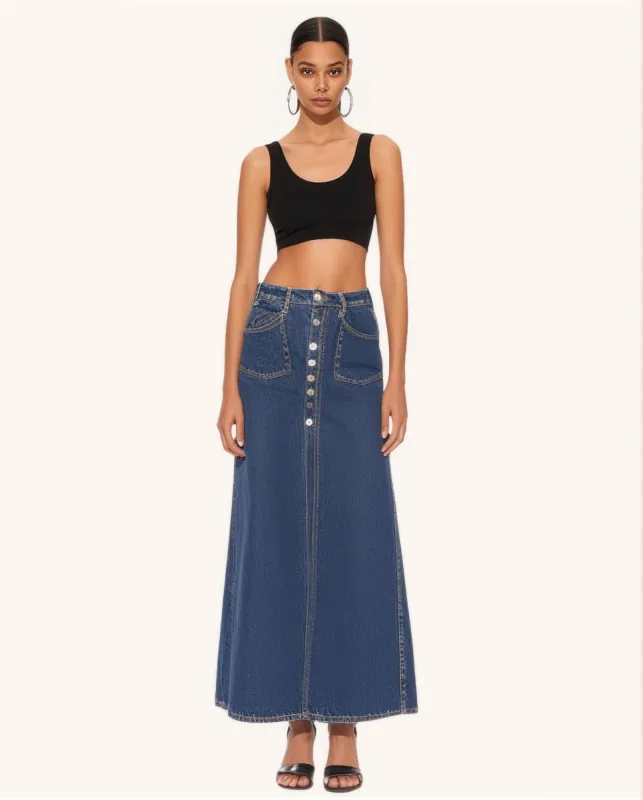 Adaline Denim Maxi Skirt sold by JW PEI