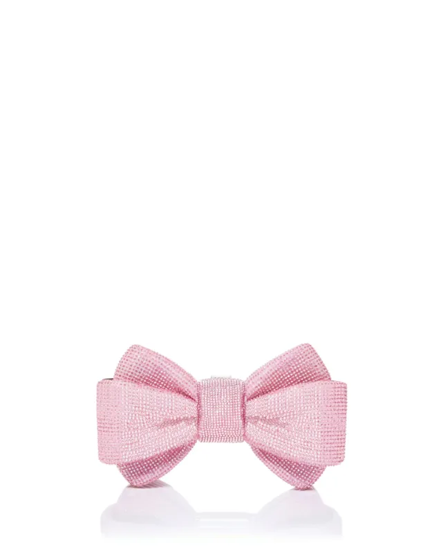 Bow Artificial Crystal Evening Bag - Pink sold by JW PEI
