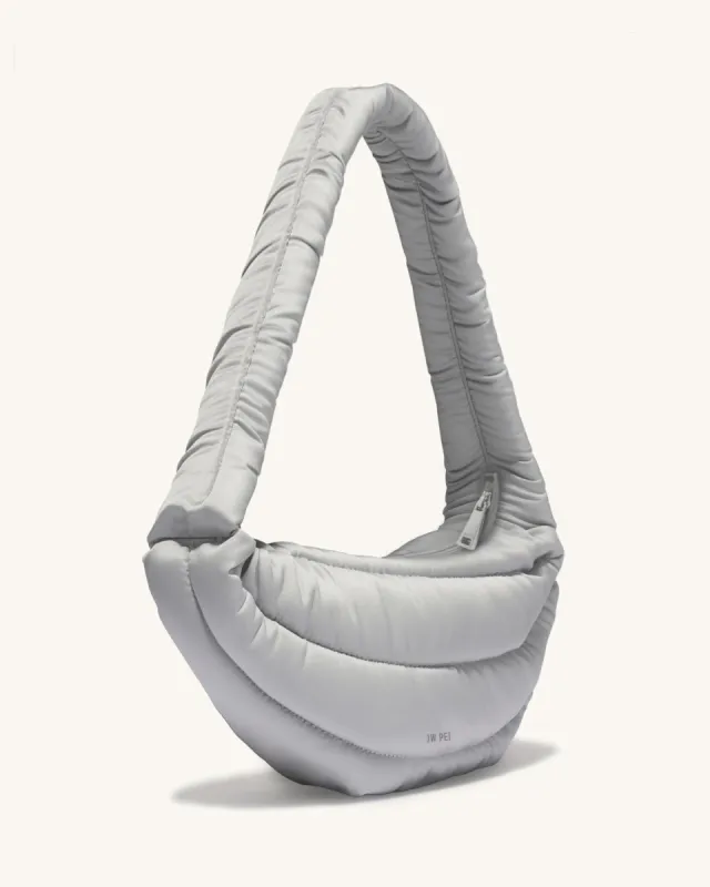 Alexia Nylon Puffer Crossbody Bag - Light Gray made by JW PEI