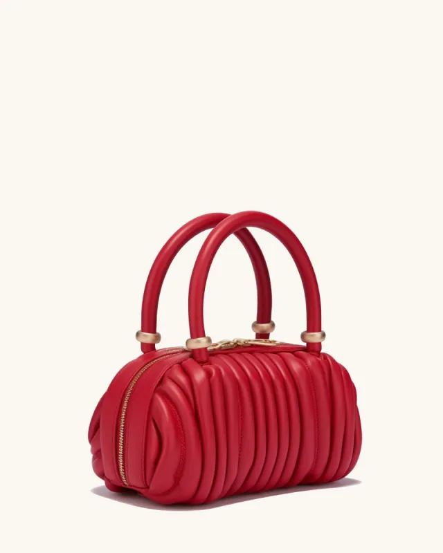 Khloe Ruched Top Handle Bag - Red sold by JW PEI