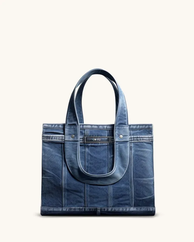 Noemi Denim Tote Bag - Blue sold by JW PEI