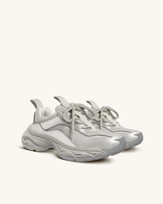 Xylah Metallic Mesh-panel Sneakers - Silver sold by JW PEI