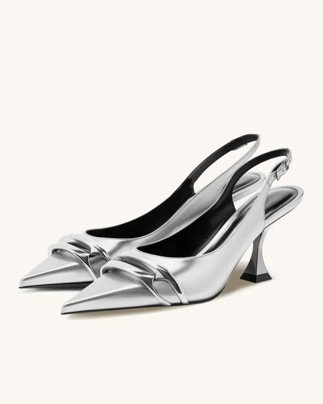 Katalina Hardware Embellished Pumps - Silver sold by JW PEI