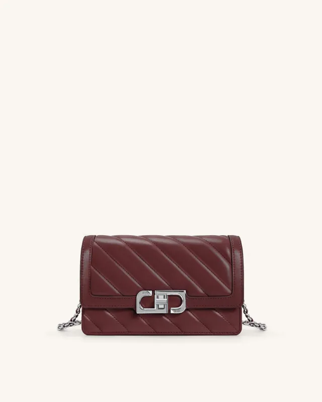 Lottie Chain Crossbody Bag - Oxblood Red sold by JW PEI