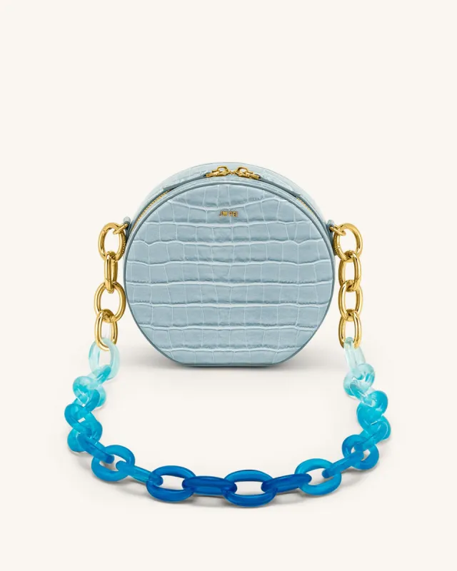 Luna Gradient Acrylic Chain Circle Shoulder Bag - Ice Croc sold by JW PEI