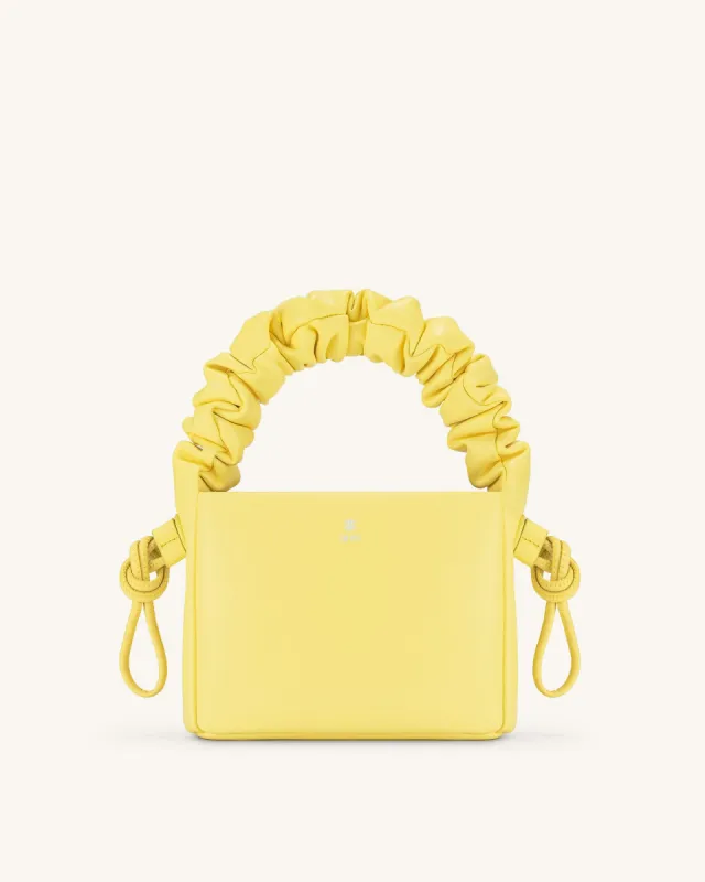 Rylee Pleated Drawstring Top Handle Bag - Light Yellow made by JW PEI