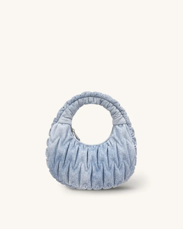 Julia Embroidery Handle Bag - Blue sold by JW PEI