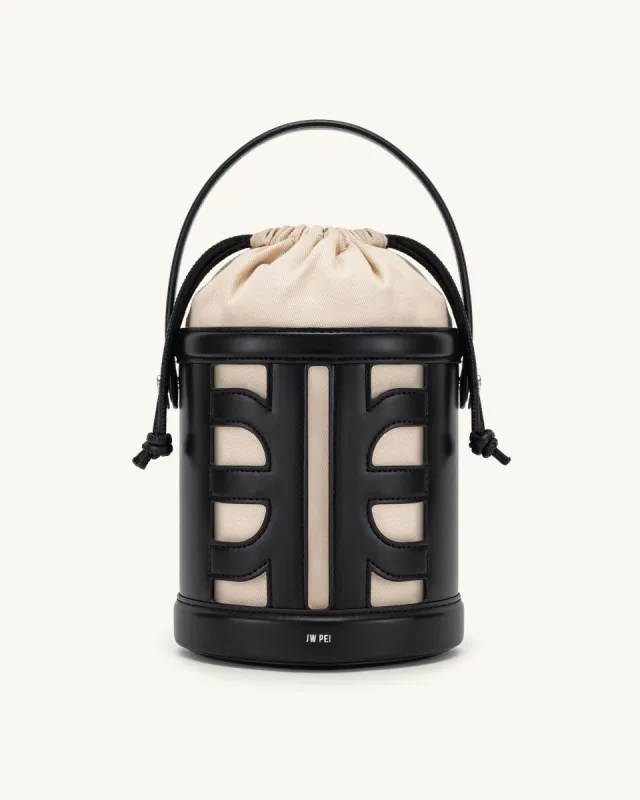 FEI Leather Cutout Bucket Bag - Black sold by JW PEI