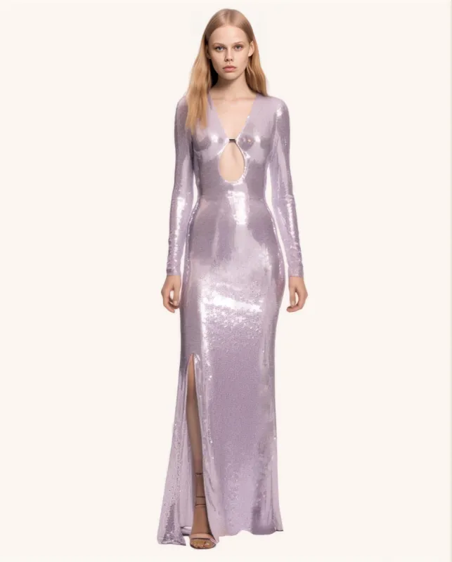 Adalynn Sequined Stretch Tulle Maxi Dress sold by JW PEI